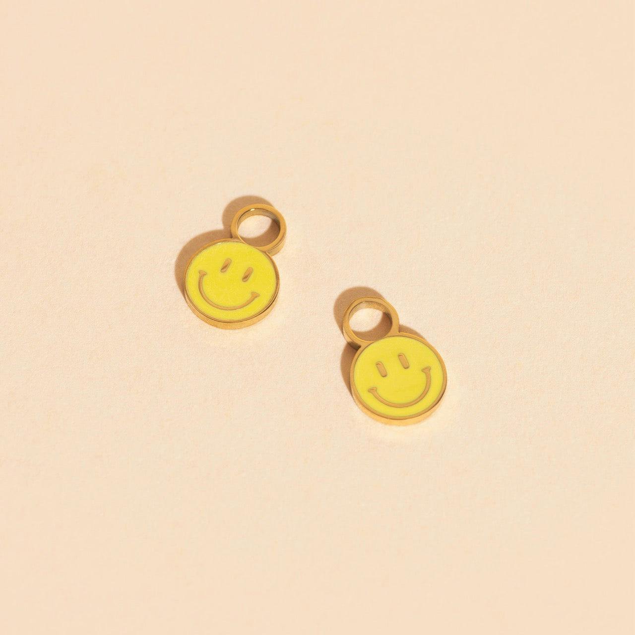 Smiley Huggie Hoop Charms