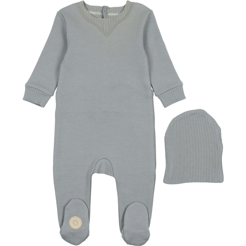 Cuddly in Cotton Footie & Hat Set Misty Rose