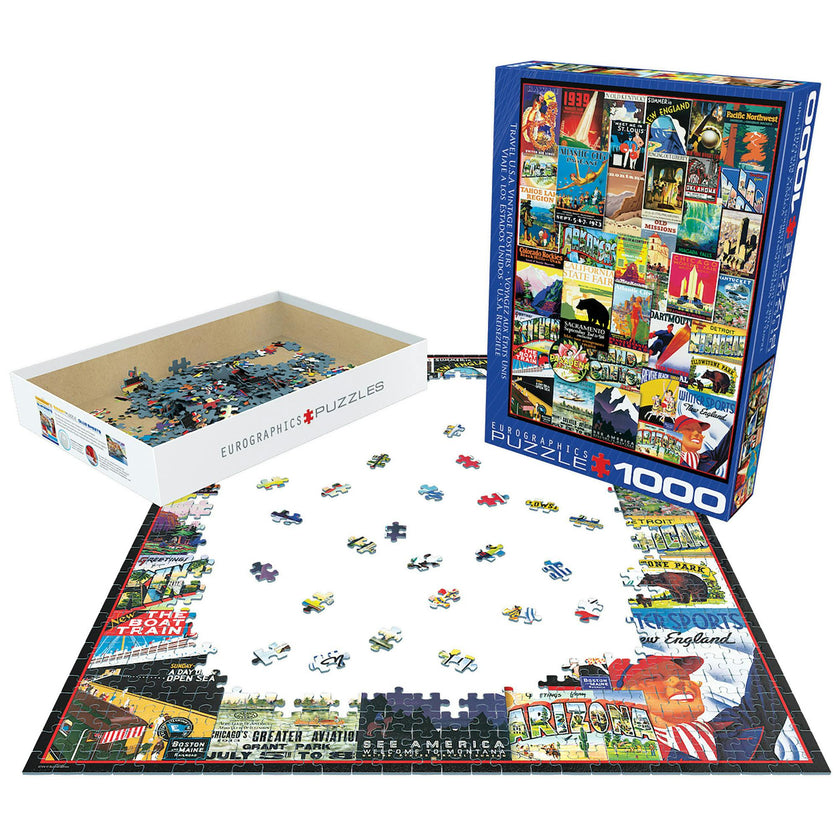 Travel USA Vintage Posters - 1000 PC Puzzle