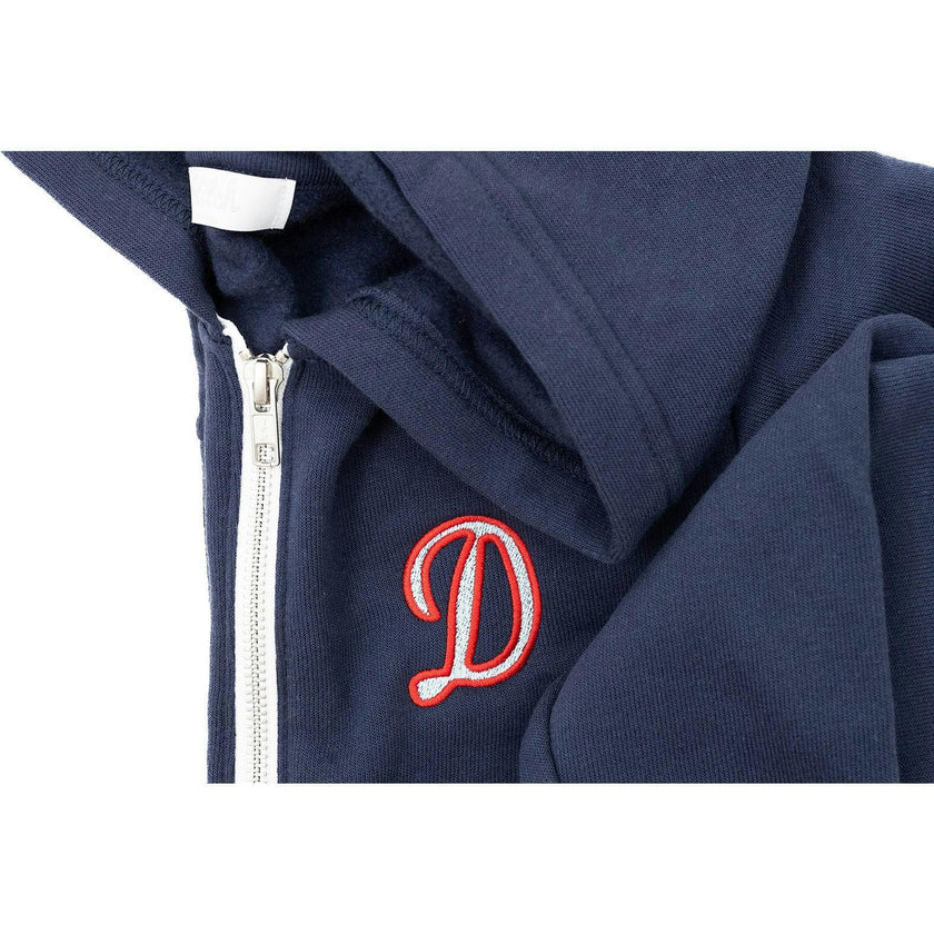Hooded Zip-up Sweatshirt Retro Initial