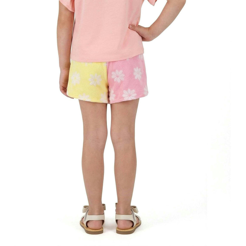 Girls Colorblocked Terry Short | Pink Floral