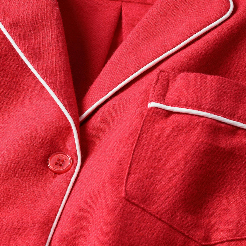 Kid's Flannel Pajama Set in Red