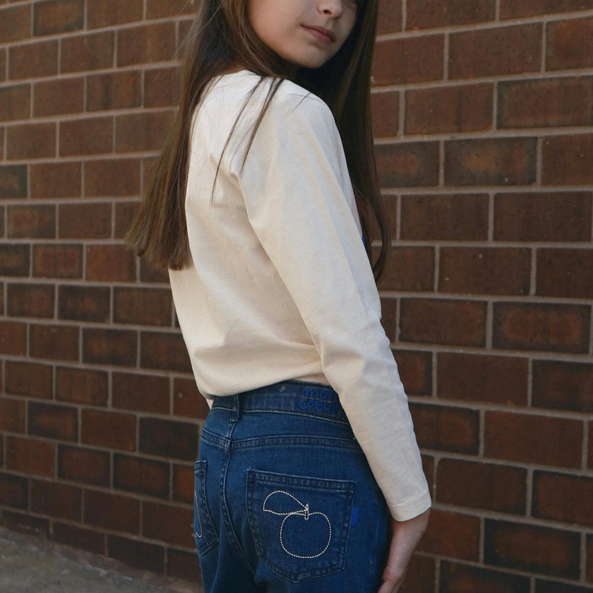 Recycled Denim Apple Patch Kid Pant