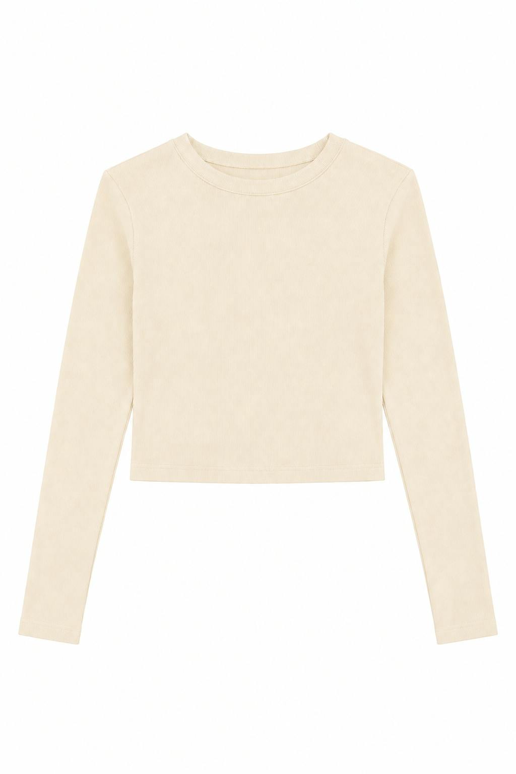 Bea Champagne Ribbed Long Sleeve