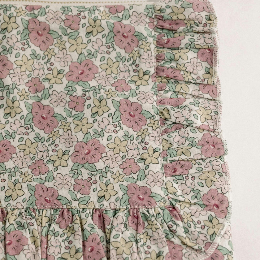 Betsy Ann Timeless Floral Ruffle Zipper Pouch
