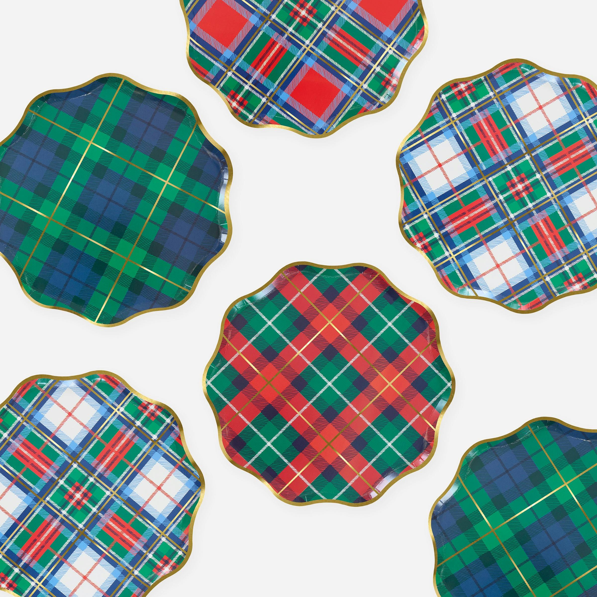 Plaid Mix Side Plates