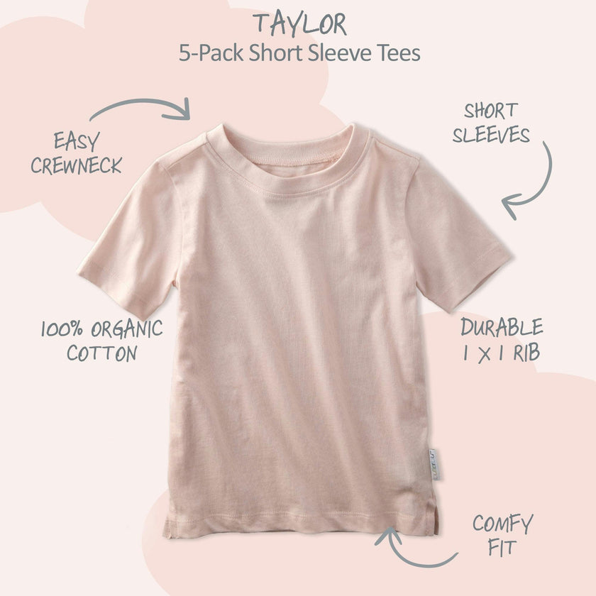 TAYLOR 5-Pack Toddler Short Sleeve T-Shirts