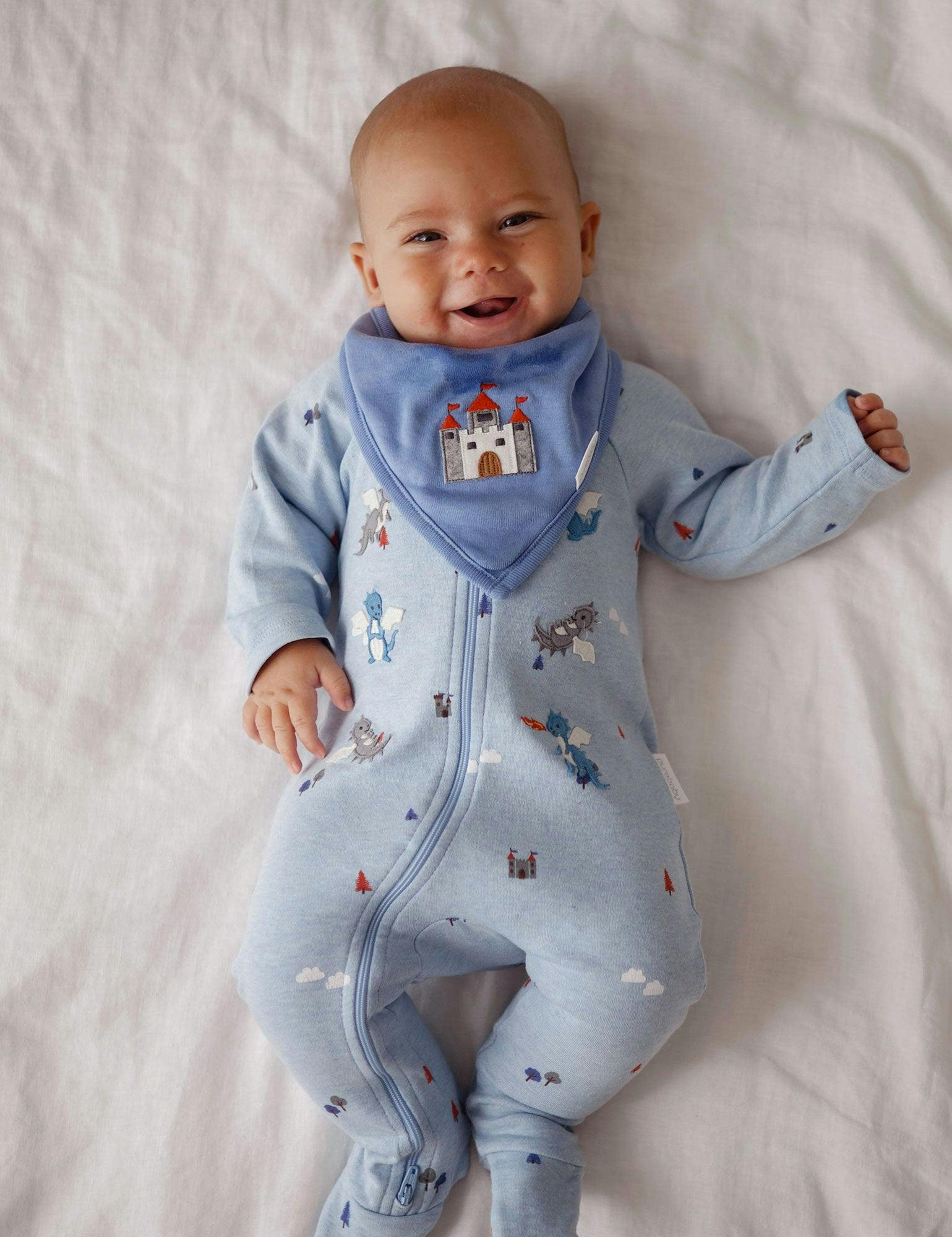 Thick Zip Growsuit Set Castle Print