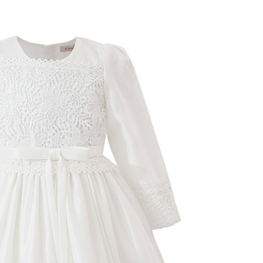 White Marindel Lace & Tulle Dress