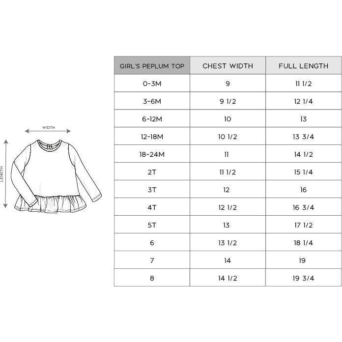 Long Sleeve Peplum Set, Unicorn