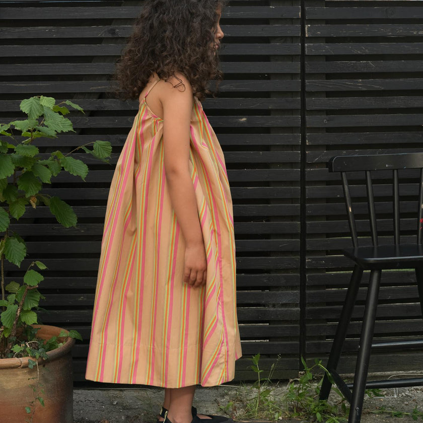 Cleo Green Stripe Cotton Slip Dress