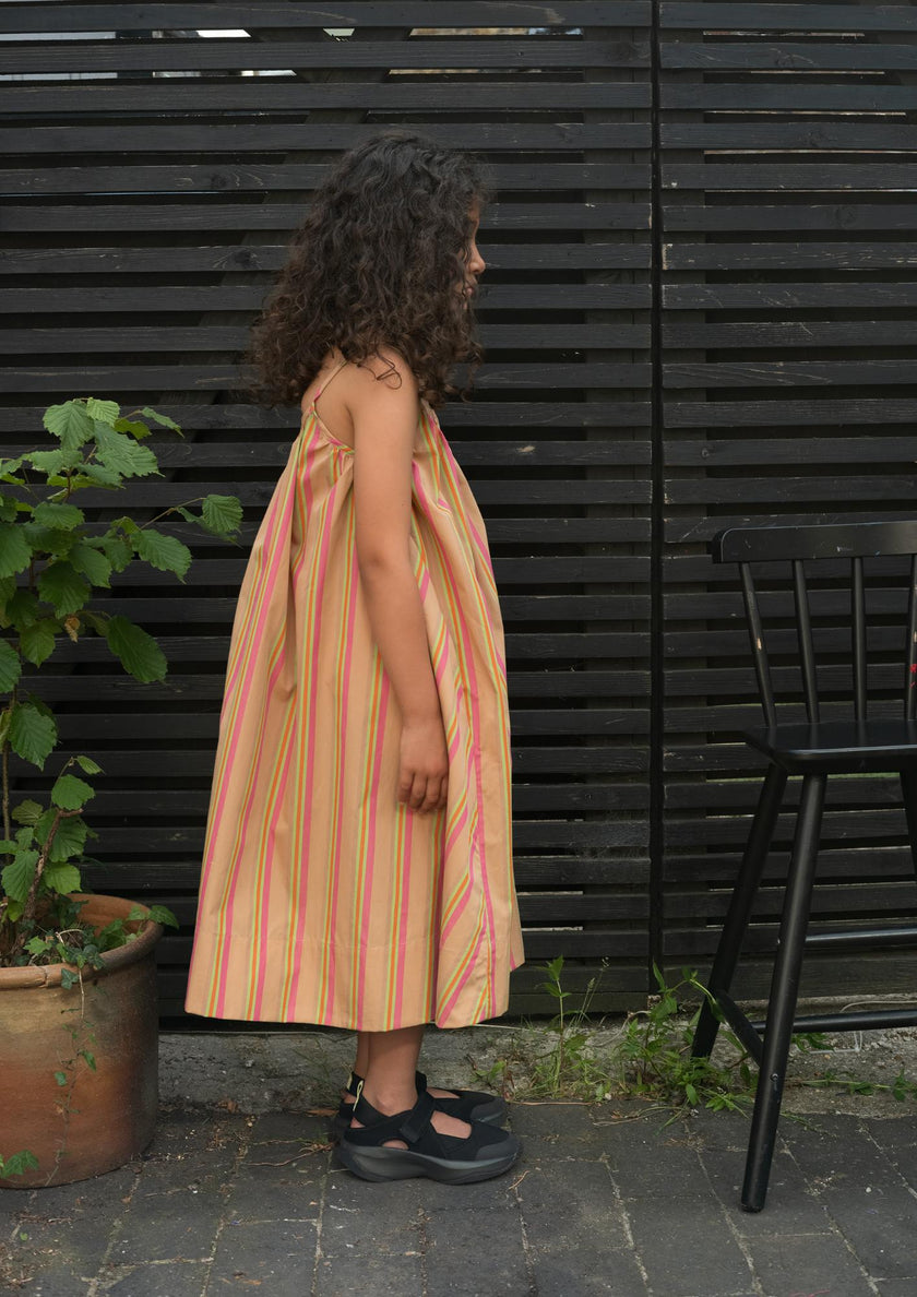 Cleo Green Stripe Cotton Slip Dress