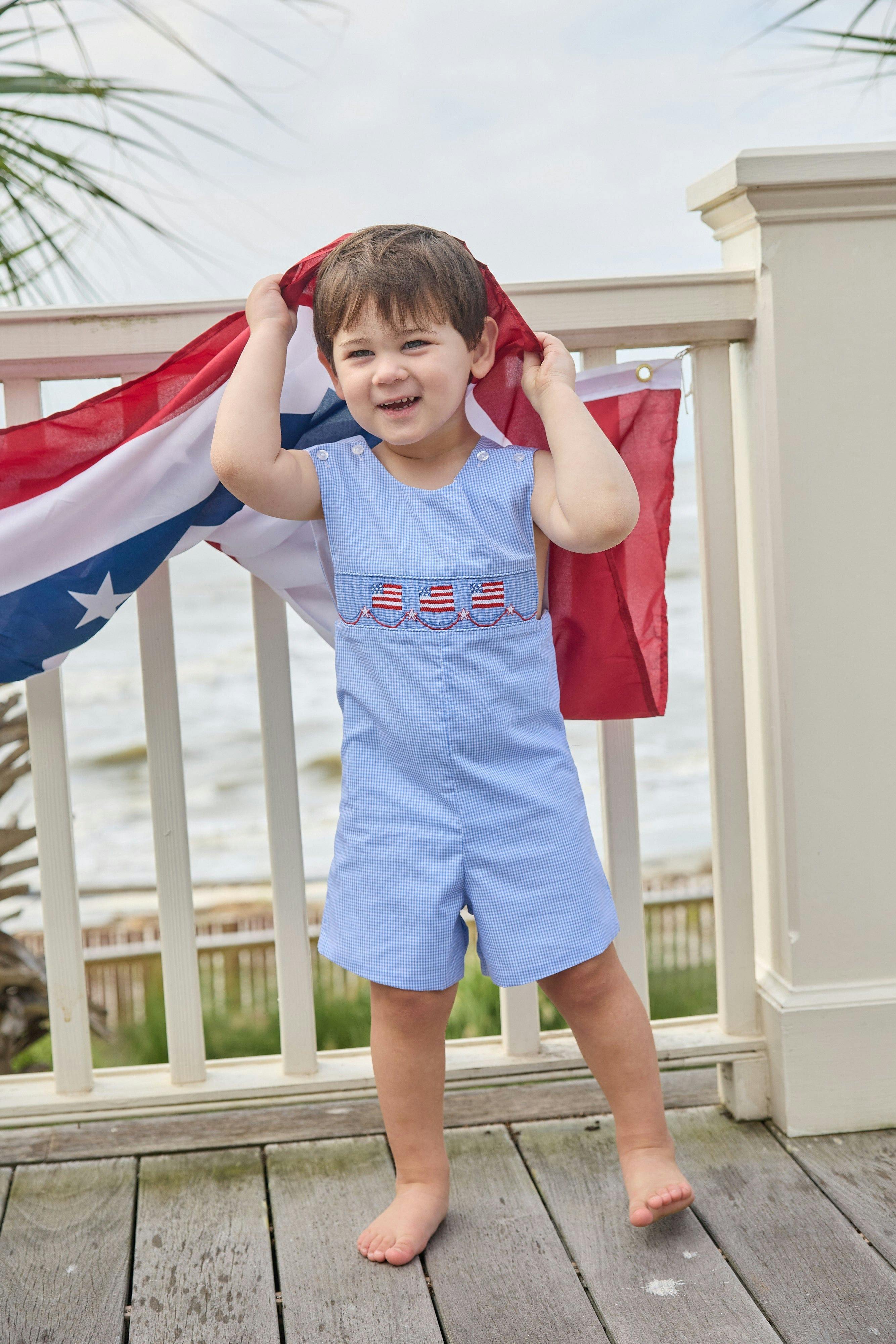 Smocked Shortall - Flags