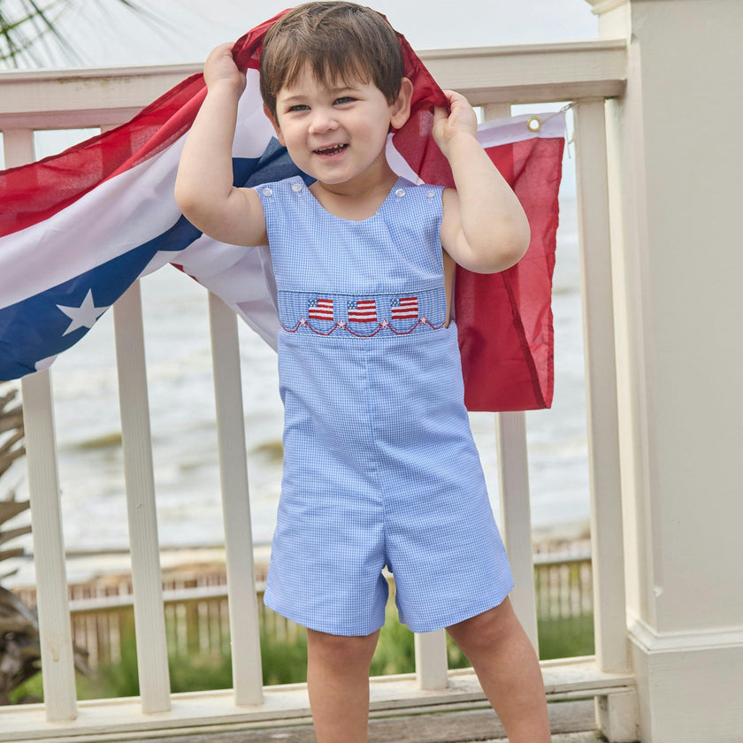 Smocked Shortall - Flags
