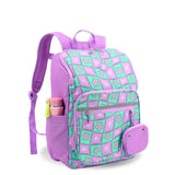 Junior Backpack with Lunch Box and 14oz Water Bottle For School in Puffy Flower