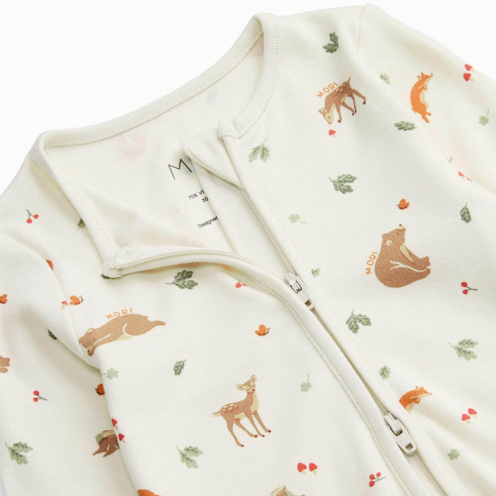 Forest Friends Clever Zip Baby Pajamas