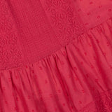 Pink Hibiscus Embroidered Summer Dress