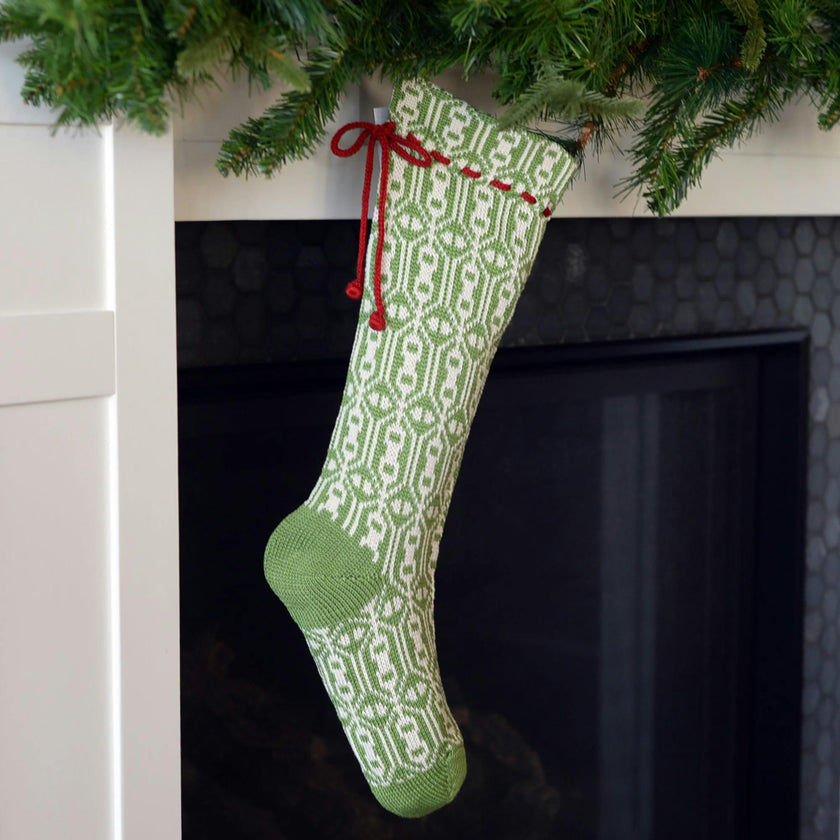 Green Patterned Stocking