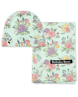 Petals & Posies Bamboo Swaddle & Beanie Set