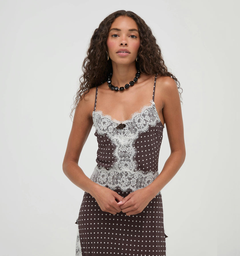 The Francesca Dress - Duke Dot Chocolate