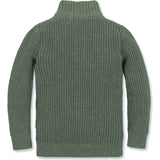 Organic Mock Neck Cardigan Stitch Sweater