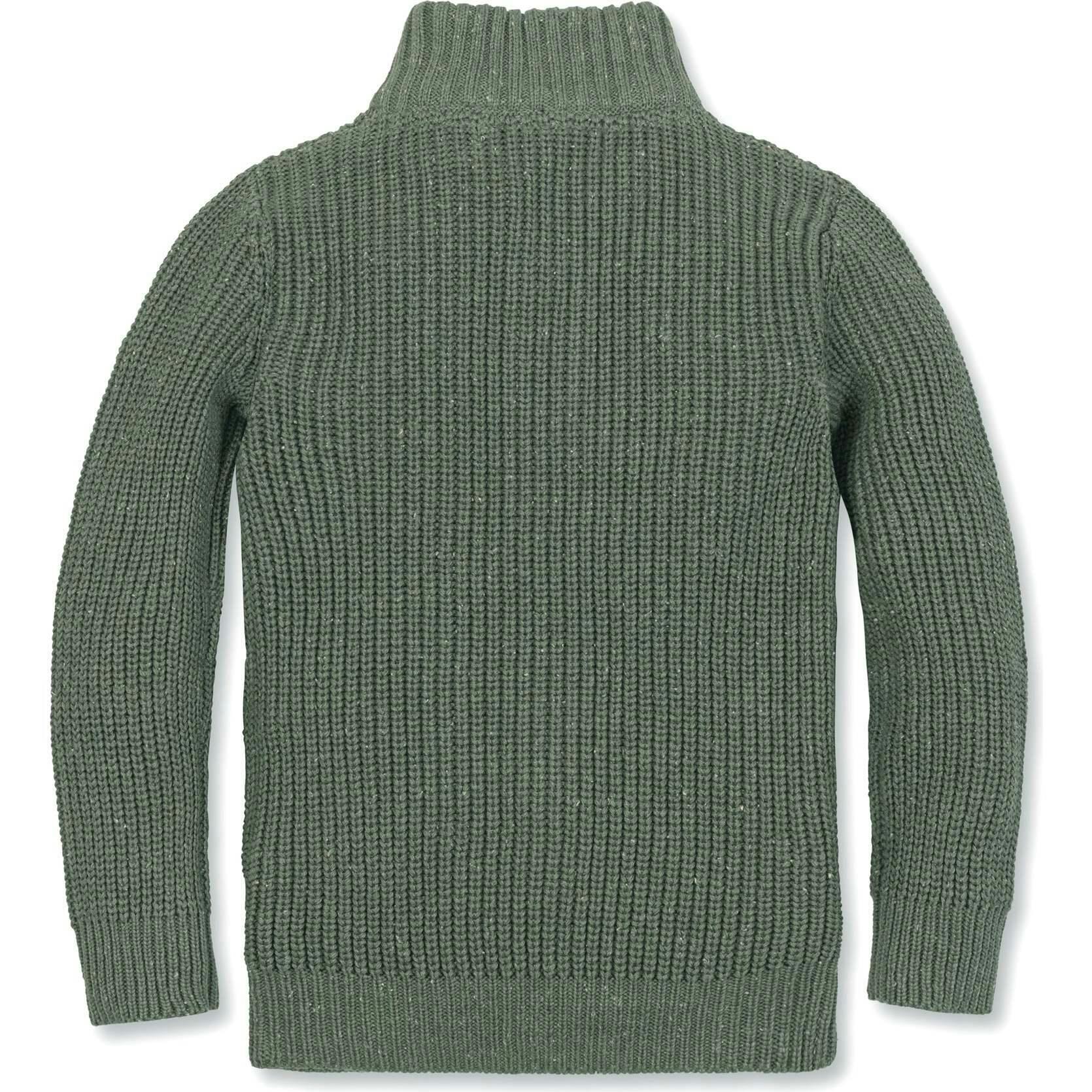 Organic Mock Neck Cardigan Stitch Sweater