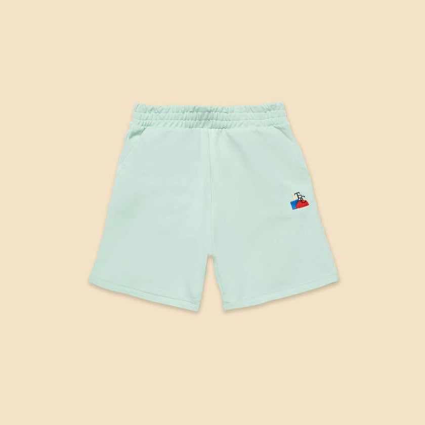 Organic Weekend Shorts in Frosty Jade