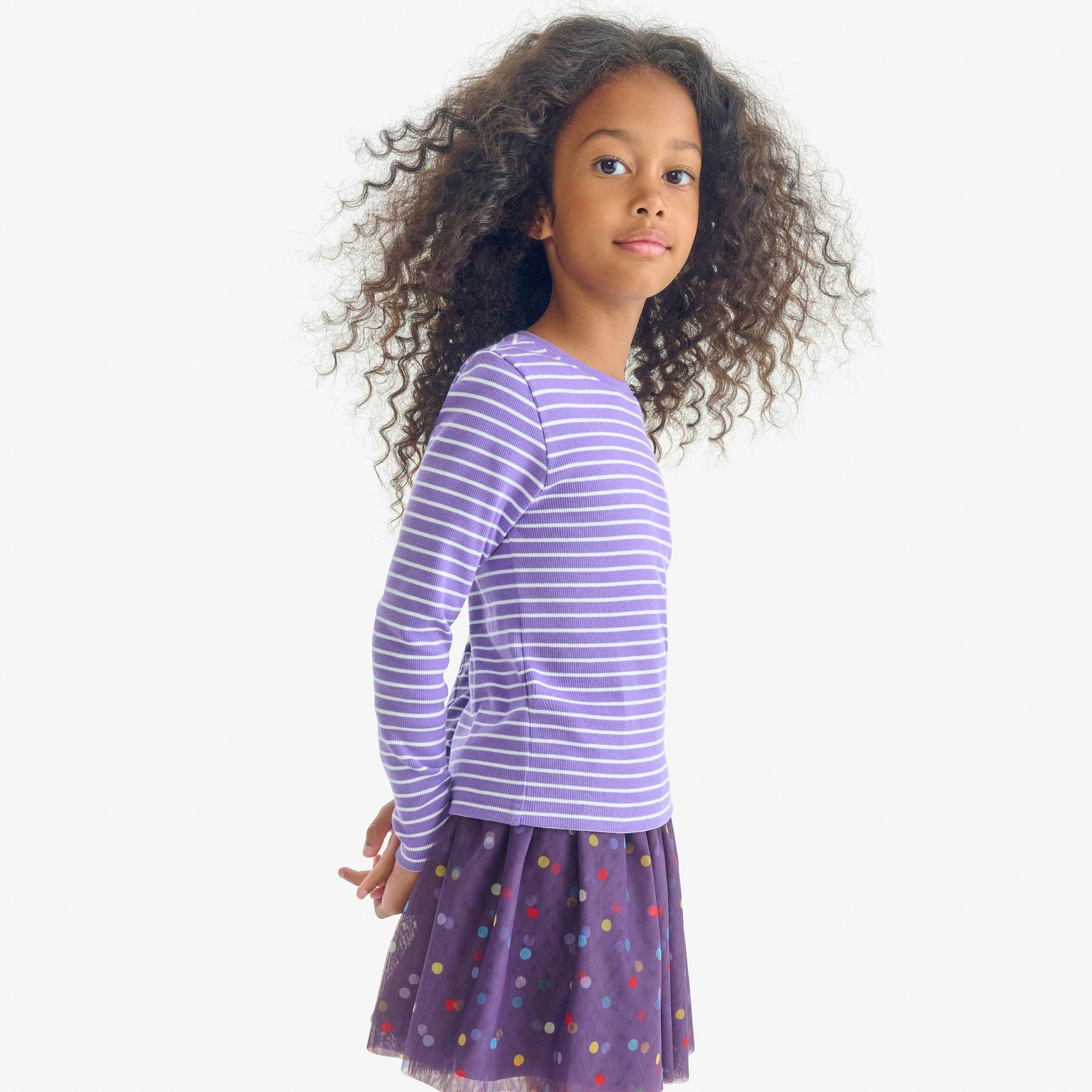 Kids long sleeve rib tee in stripe