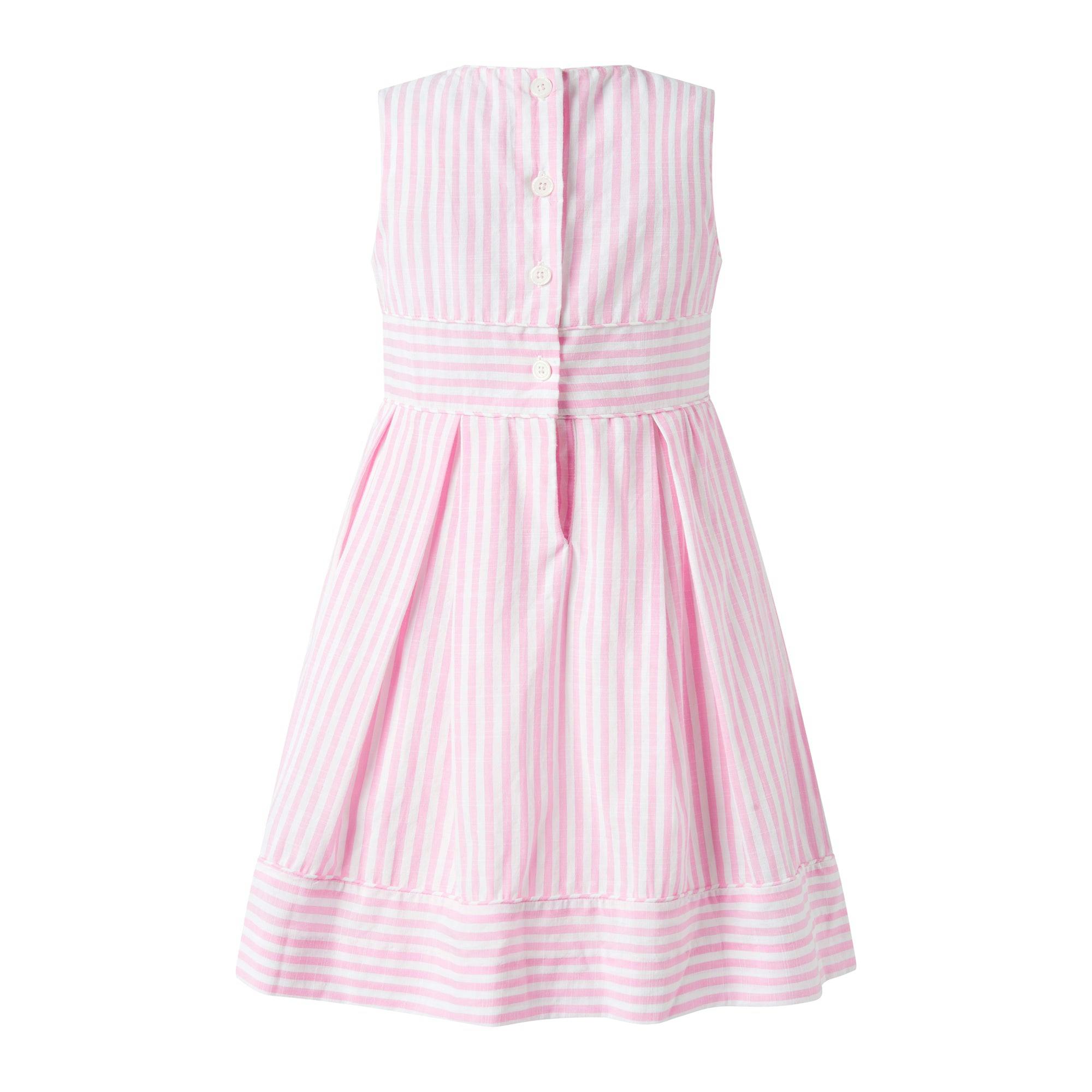 Pastel Oxford Pleated Stripe Dress