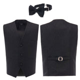 Black Print Vest & Bowtie