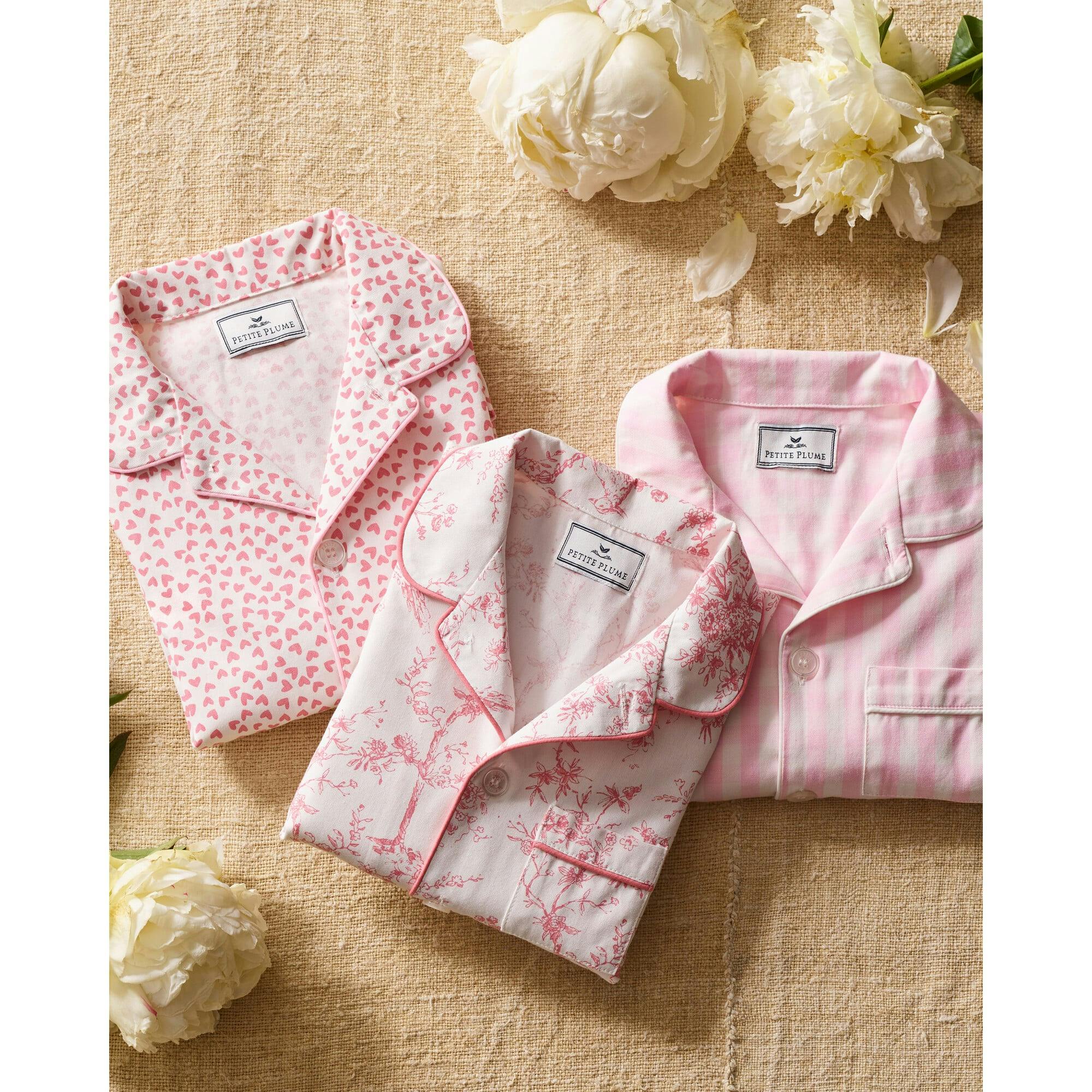 Kid's Twill Pajama Set in Pink Timeless Toile