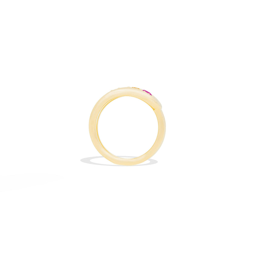 Found Nest Bypass Ring - Pink, Orange & Yellow Sapphire