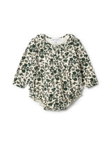 Woven Flannel Ruffled Button Front Bubble
