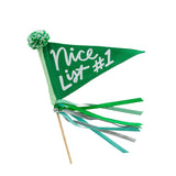 Nice List #1 Mini Pennant Flag, Green