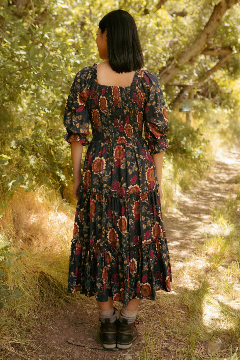 Madeline Dress in Moody Sunflower