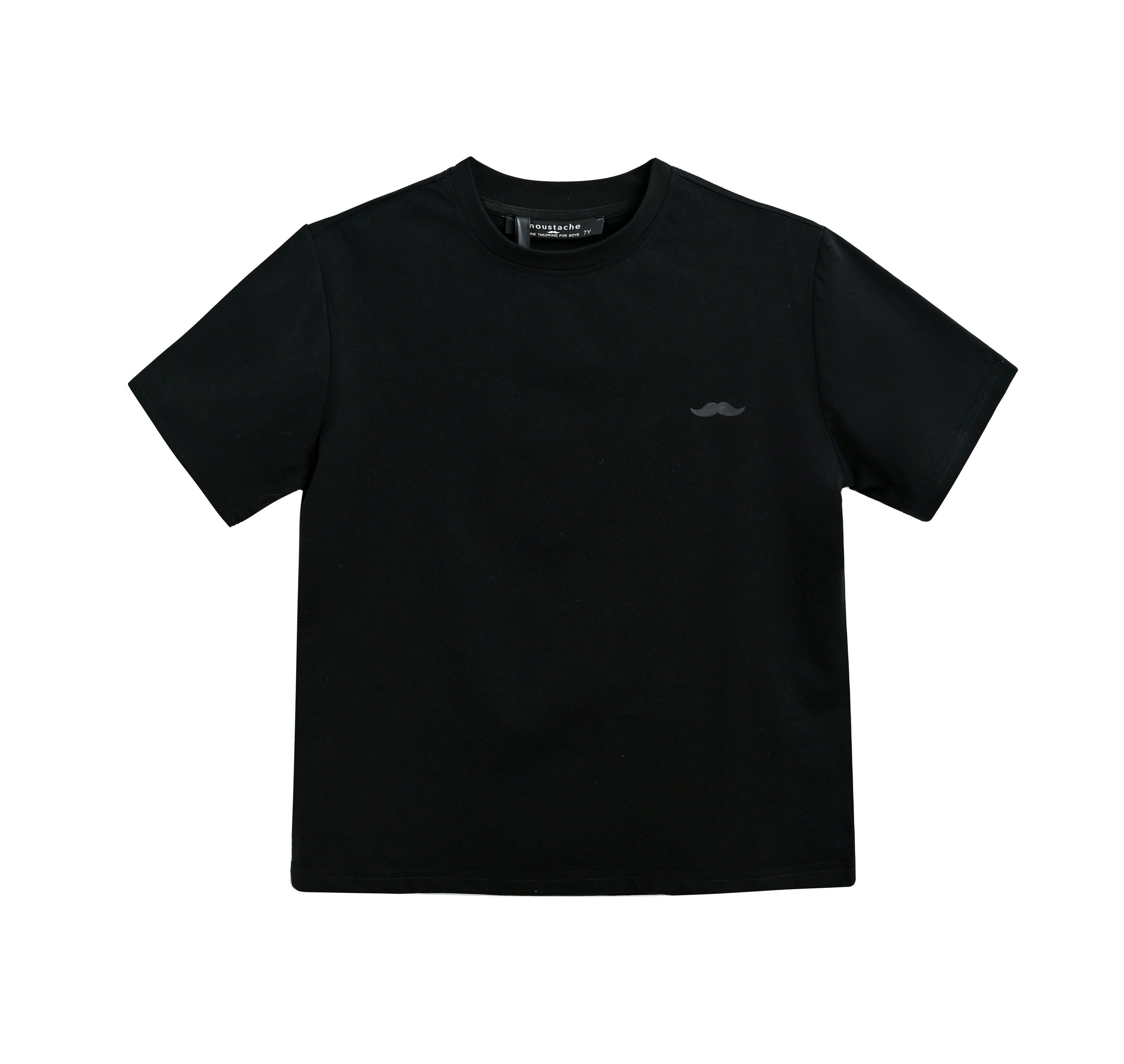 Black T-Shirt with Mustache Detail