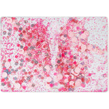 Packed Party Work Party Confetti Multi-Use Desk Mat - 13x18 Inch Clear Vinyl Pink Confetti Desk Mat with Gold Foil Detail for Desks and Keyboards