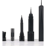 Chess Set Acrylic NEW YORK with Marble Hatch Board