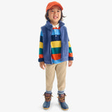 Kids long sleeve polo in rugby stripe