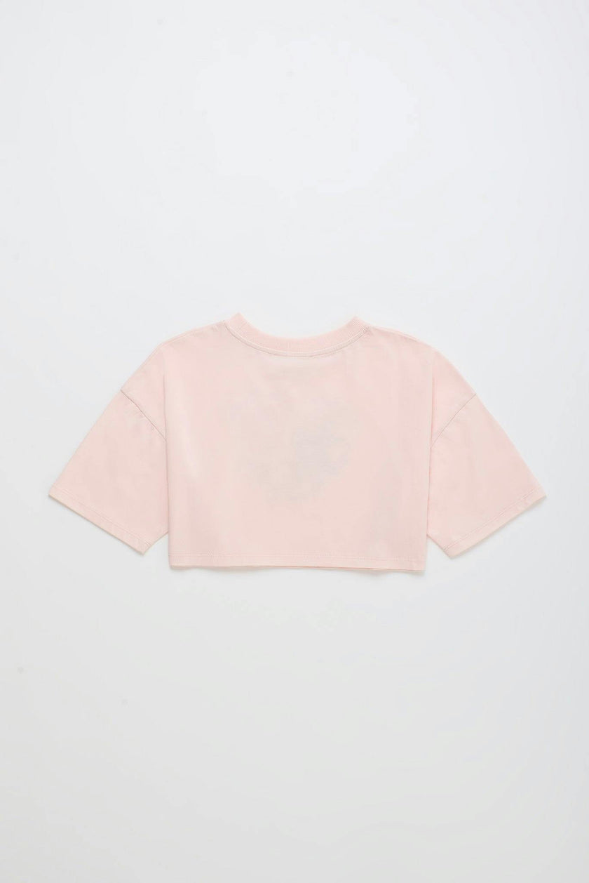 BIRDS CROP TOP BLUSH