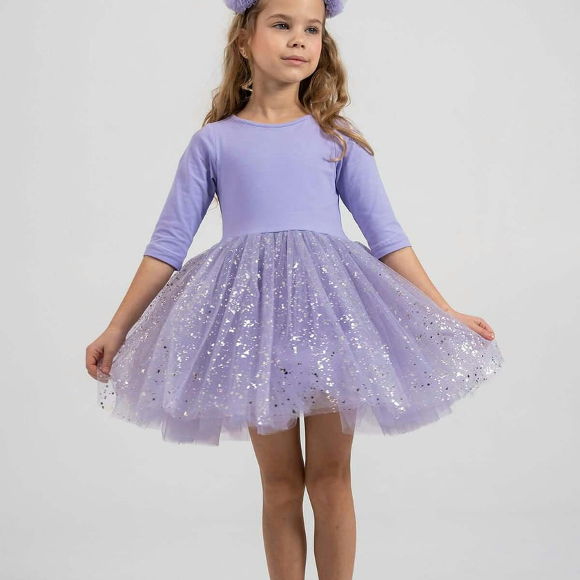 Shiny Lilac Dress Set