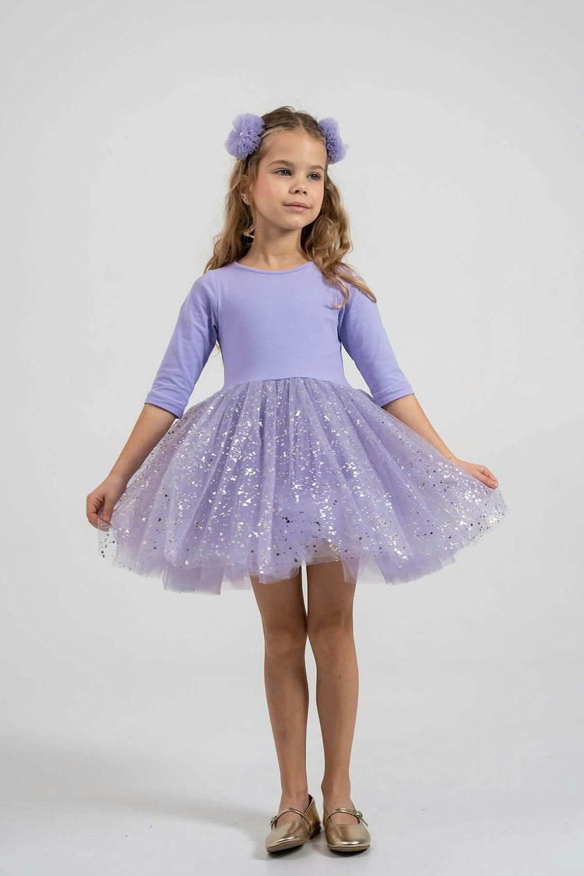 Shiny Lilac Dress Set
