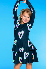 Simply Soft Long Sleeve Ruffle Skirt Dress