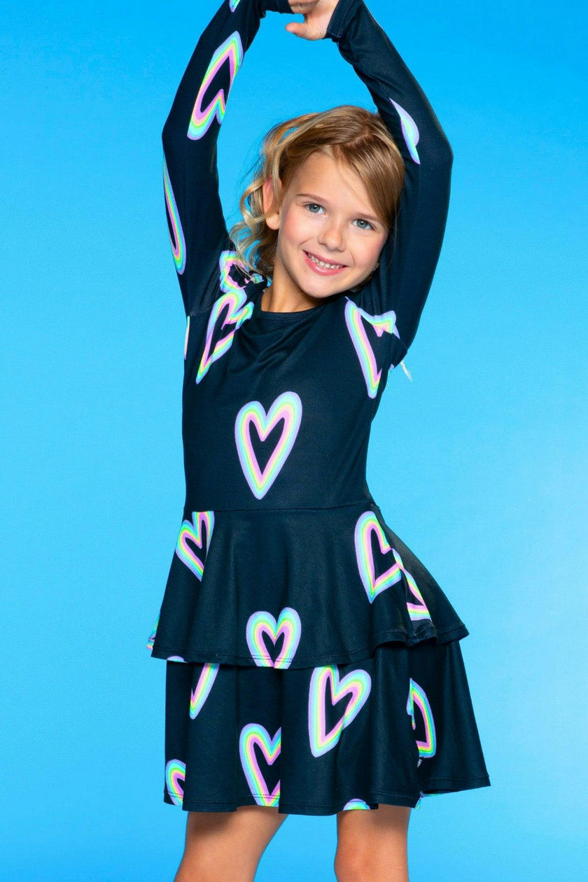 Simply Soft Long Sleeve Ruffle Skirt Dress