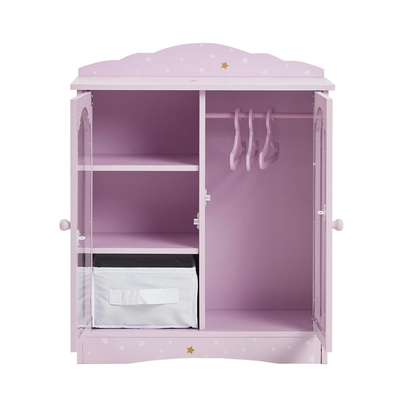 Olivia's Little World Twinkle Stars Princess 18" Doll Fancy Closet with 3 Hangers