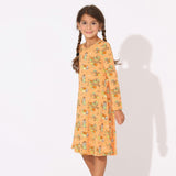 Pumpkin Bamboo Girls' Long Sleeve Dress