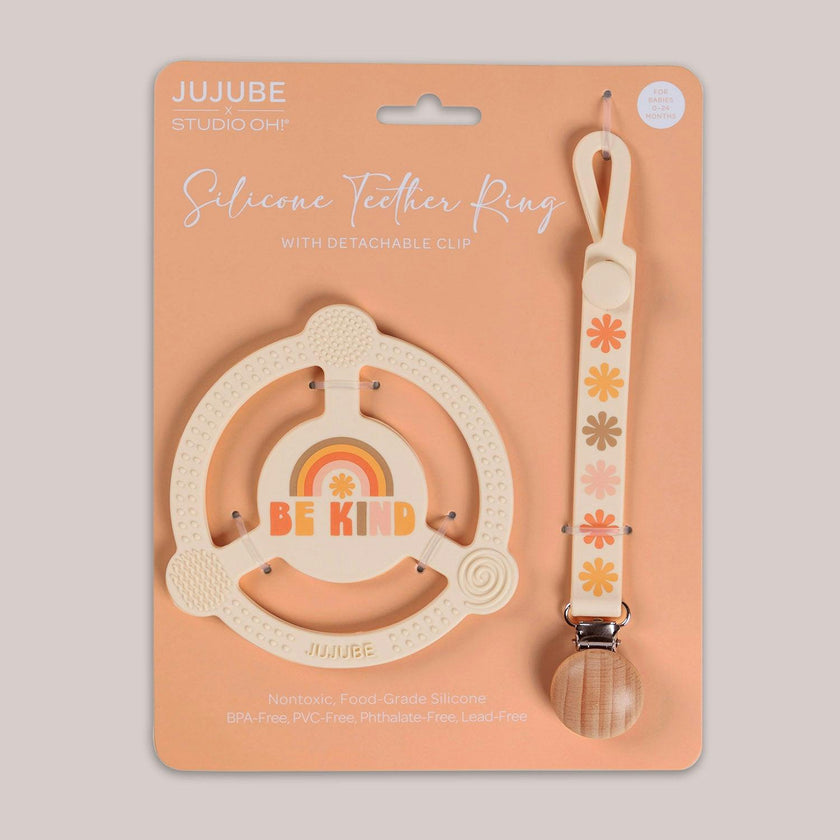 JuJuBe × Studio Oh! Silicone Teether Ring With Detachable Clip