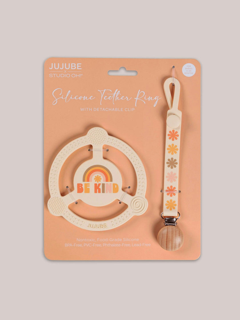 JuJuBe × Studio Oh! Silicone Teether Ring With Detachable Clip
