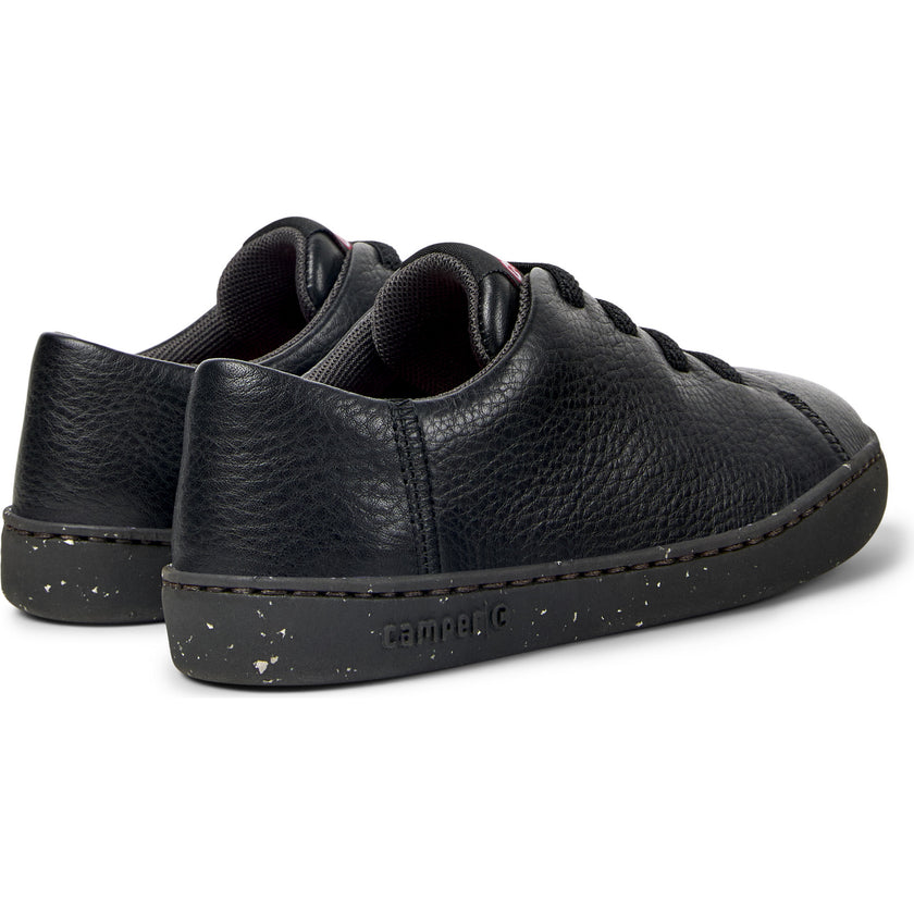 Kids Peu Touring Leather Sneakers, Black