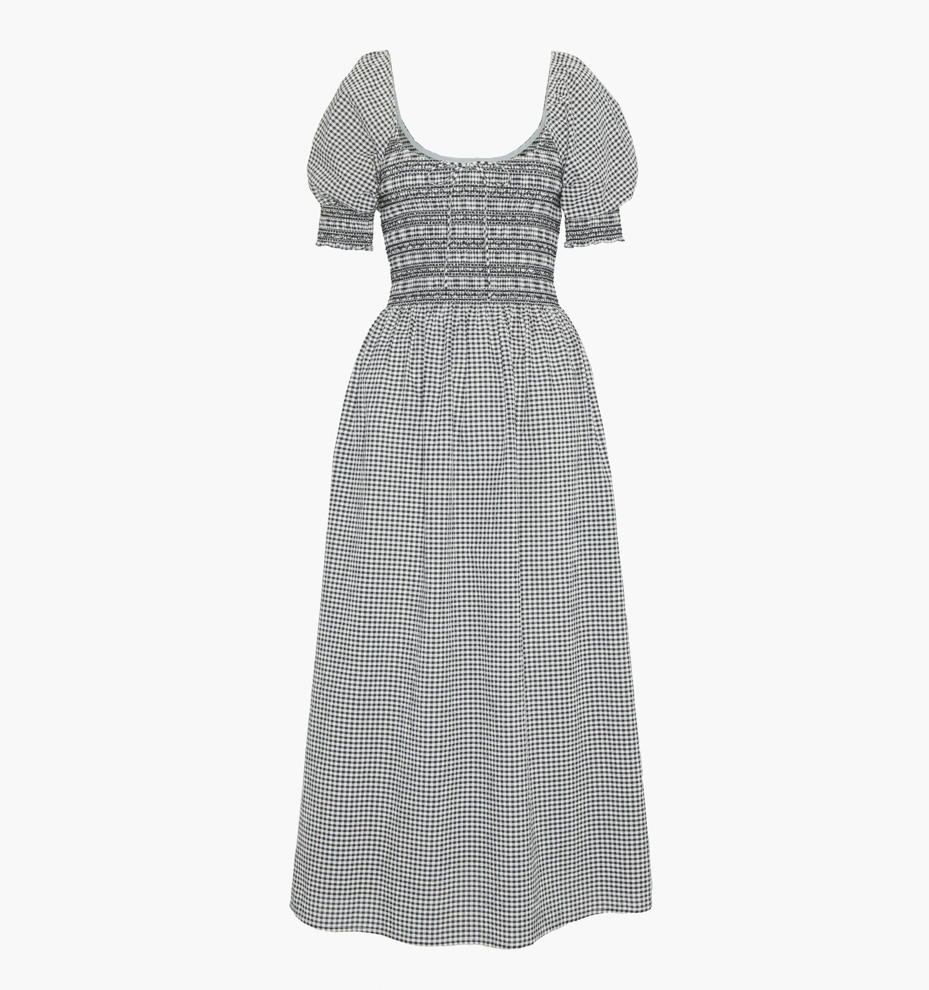 The Madeline Nap Dress - Black/Sand Gingham